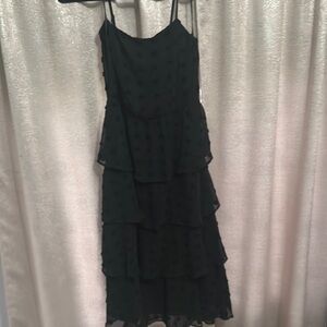 Black Tiered Ruffled Midi Sundress